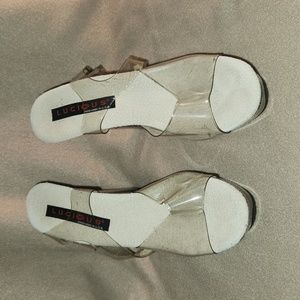 Great Condition!!Sexy Clear Platform Heels Size 8